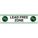 Floor Tape, 3"x18 Yds, 3" Core, 4 mil, Wht/Grn/Blk Vinyl, Lead Free